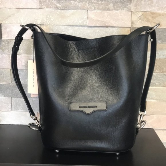REBECCA MINKOFF Utility Convertible Leather Bucket - Picture 4 of 10